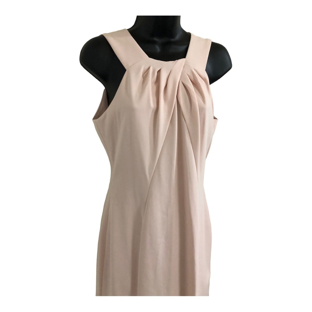 Calvin Klein light pink rose twist front neckline sleeveless sheath dress size 6